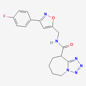 molecular formula C17H17FN6O2 B5428963 N-{[3-(4-fluorophenyl)isoxazol-5-yl]methyl}-6,7,8,9-tetrahydro-5H-tetrazolo[1,5-a]azepine-9-carboxamide 