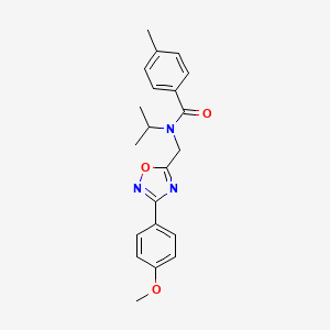 molecular formula C21H23N3O3 B5429037 N-{[3-(4-methoxyphenyl)-1,2,4-oxadiazol-5-yl]methyl}-4-methyl-N-(propan-2-yl)benzamide 