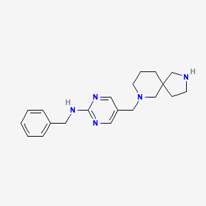 molecular formula C20H27N5 B5429060 N-benzyl-5-(2,7-diazaspiro[4.5]dec-7-ylmethyl)-2-pyrimidinamine dihydrochloride 