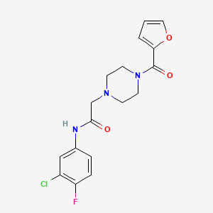 molecular formula C17H17ClFN3O3 B5429118 N-(3-chloro-4-fluorophenyl)-2-[4-(furan-2-carbonyl)piperazin-1-yl]acetamide 