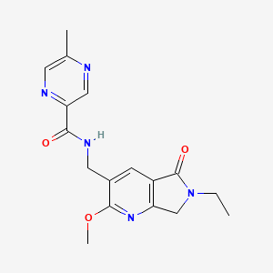 molecular formula C17H19N5O3 B5429120 N-[(6-ethyl-2-methoxy-5-oxo-6,7-dihydro-5H-pyrrolo[3,4-b]pyridin-3-yl)methyl]-5-methylpyrazine-2-carboxamide 