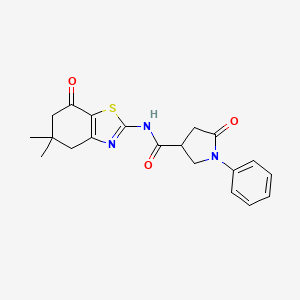 molecular formula C20H21N3O3S B5429129 N-(5,5-dimethyl-7-oxo-4,5,6,7-tetrahydro-1,3-benzothiazol-2-yl)-5-oxo-1-phenylpyrrolidine-3-carboxamide 