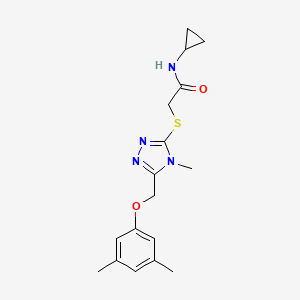 molecular formula C17H22N4O2S B5429161 N-cyclopropyl-2-({5-[(3,5-dimethylphenoxy)methyl]-4-methyl-4H-1,2,4-triazol-3-yl}sulfanyl)acetamide 