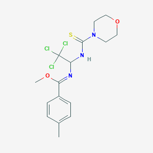 molecular formula C16H20Cl3N3O2S B5429192 methyl 4-methyl-N-{2,2,2-trichloro-1-[(4-morpholinylcarbonothioyl)amino]ethyl}benzenecarboximidoate 