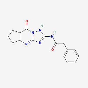 molecular formula C16H15N5O2 B5429203 N-(8-hydroxy-6,7-dihydro-5H-cyclopenta[d][1,2,4]triazolo[1,5-a]pyrimidin-2-yl)-2-phenylacetamide 