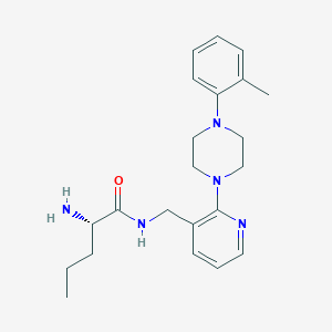 molecular formula C22H31N5O B5429266 N~1~-({2-[4-(2-methylphenyl)piperazin-1-yl]pyridin-3-yl}methyl)-L-norvalinamide 