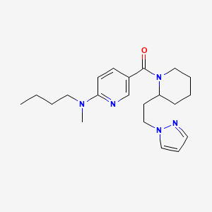 molecular formula C21H31N5O B5429273 N-butyl-N-methyl-5-({2-[2-(1H-pyrazol-1-yl)ethyl]piperidin-1-yl}carbonyl)pyridin-2-amine 