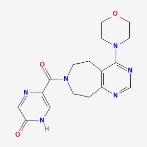 molecular formula C17H20N6O3 B5429322 5-[(4-morpholin-4-yl-5,6,8,9-tetrahydro-7H-pyrimido[4,5-d]azepin-7-yl)carbonyl]pyrazin-2-ol 