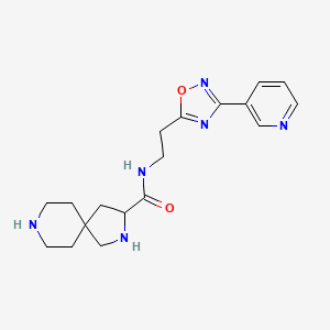 molecular formula C18H24N6O2 B5429590 N-{2-[3-(3-pyridinyl)-1,2,4-oxadiazol-5-yl]ethyl}-2,8-diazaspiro[4.5]decane-3-carboxamide dihydrochloride 