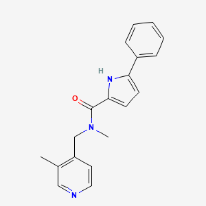 molecular formula C19H19N3O B5429652 N-methyl-N-[(3-methylpyridin-4-yl)methyl]-5-phenyl-1H-pyrrole-2-carboxamide 