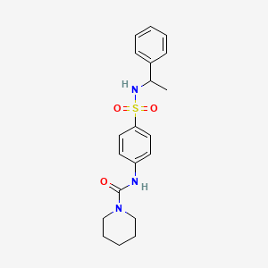 molecular formula C20H25N3O3S B5429660 N-[4-(1-phenylethylsulfamoyl)phenyl]piperidine-1-carboxamide 