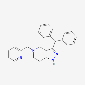 molecular formula C25H24N4 B5429663 3-Benzhydryl-5-(pyridin-2-ylmethyl)-1,4,6,7-tetrahydropyrazolo[4,3-c]pyridine 