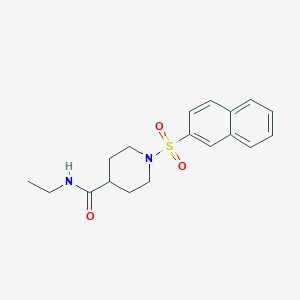 molecular formula C18H22N2O3S B5429707 N-ethyl-1-naphthalen-2-ylsulfonylpiperidine-4-carboxamide 