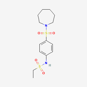 molecular formula C14H22N2O4S2 B5429716 N-[4-(azepan-1-ylsulfonyl)phenyl]ethanesulfonamide 