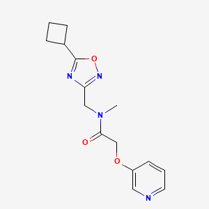 molecular formula C15H18N4O3 B5429747 N-[(5-cyclobutyl-1,2,4-oxadiazol-3-yl)methyl]-N-methyl-2-(pyridin-3-yloxy)acetamide 