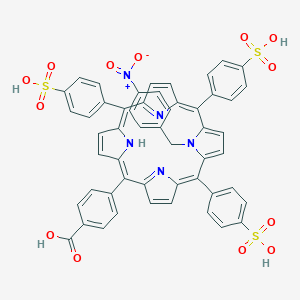 molecular formula C52H35N5O13S3 B054298 N-4-Nitrobenzyl-5-(4-carboxyphenyl)-10,15,20-tris(4-sulfophenyl)porphine CAS No. 125295-40-1