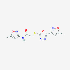 molecular formula C12H11N5O4S B5429801 N-(5-methyl-3-isoxazolyl)-2-{[5-(5-methyl-3-isoxazolyl)-1,3,4-oxadiazol-2-yl]thio}acetamide 