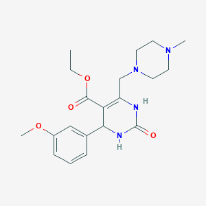 molecular formula C20H28N4O4 B5429910 ethyl 4-(3-methoxyphenyl)-6-[(4-methyl-1-piperazinyl)methyl]-2-oxo-1,2,3,4-tetrahydro-5-pyrimidinecarboxylate 