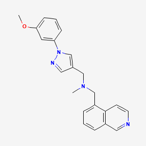 molecular formula C22H22N4O B5430023 (5-isoquinolinylmethyl){[1-(3-methoxyphenyl)-1H-pyrazol-4-yl]methyl}methylamine 