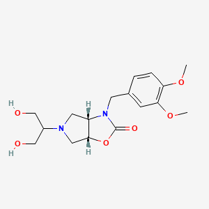 molecular formula C17H24N2O6 B5430043 (3aS,6aR)-5-(1,3-dihydroxypropan-2-yl)-3-[(3,4-dimethoxyphenyl)methyl]-3a,4,6,6a-tetrahydropyrrolo[3,4-d][1,3]oxazol-2-one 
