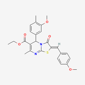 molecular formula C26H26N2O5S B5430130 ethyl 2-(4-methoxybenzylidene)-5-(3-methoxy-4-methylphenyl)-7-methyl-3-oxo-2,3-dihydro-5H-[1,3]thiazolo[3,2-a]pyrimidine-6-carboxylate 