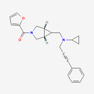 molecular formula C23H24N2O2 B5430159 N-{[(1R*,5S*,6r)-3-(2-furoyl)-3-azabicyclo[3.1.0]hex-6-yl]methyl}-N-(3-phenylprop-2-yn-1-yl)cyclopropanamine 