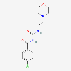 molecular formula C14H18ClN3O3 B5430186 4-chloro-N-(2-morpholin-4-ylethylcarbamoyl)benzamide 