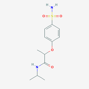 molecular formula C12H18N2O4S B5430195 N-propan-2-yl-2-(4-sulfamoylphenoxy)propanamide 