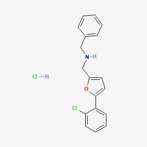 molecular formula C18H17Cl2NO B5430227 N-[[5-(2-chlorophenyl)furan-2-yl]methyl]-1-phenylmethanamine;hydrochloride 