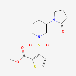 molecular formula C15H20N2O5S2 B5430295 methyl 3-{[3-(2-oxopyrrolidin-1-yl)piperidin-1-yl]sulfonyl}thiophene-2-carboxylate 