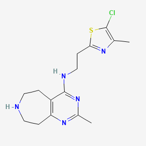 molecular formula C15H20ClN5S B5430315 N-[2-(5-chloro-4-methyl-1,3-thiazol-2-yl)ethyl]-2-methyl-6,7,8,9-tetrahydro-5H-pyrimido[4,5-d]azepin-4-amine dihydrochloride 