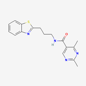 molecular formula C17H18N4OS B5430348 N-[3-(1,3-benzothiazol-2-yl)propyl]-2,4-dimethylpyrimidine-5-carboxamide 