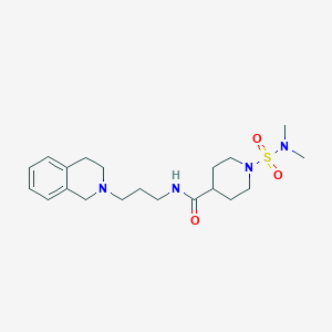 molecular formula C20H32N4O3S B5430426 N-[3-(3,4-dihydro-2(1H)-isoquinolinyl)propyl]-1-[(dimethylamino)sulfonyl]-4-piperidinecarboxamide 