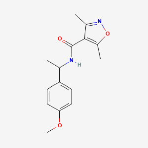 molecular formula C15H18N2O3 B5430454 N-[1-(4-methoxyphenyl)ethyl]-3,5-dimethyl-1,2-oxazole-4-carboxamide 