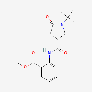 molecular formula C17H22N2O4 B5430462 methyl 2-{[(1-tert-butyl-5-oxopyrrolidin-3-yl)carbonyl]amino}benzoate 