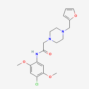 molecular formula C19H24ClN3O4 B5430484 N-(4-chloro-2,5-dimethoxyphenyl)-2-[4-(2-furylmethyl)-1-piperazinyl]acetamide 