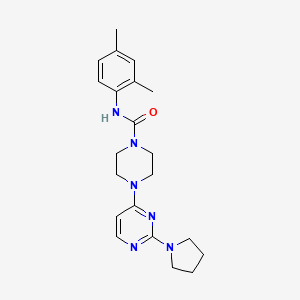 molecular formula C21H28N6O B5430567 N-(2,4-dimethylphenyl)-4-[2-(1-pyrrolidinyl)-4-pyrimidinyl]-1-piperazinecarboxamide 