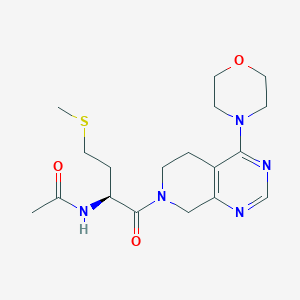 molecular formula C18H27N5O3S B5430654 N-{(1S)-3-(methylthio)-1-[(4-morpholin-4-yl-5,8-dihydropyrido[3,4-d]pyrimidin-7(6H)-yl)carbonyl]propyl}acetamide 