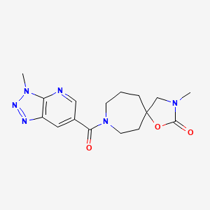 molecular formula C16H20N6O3 B5430664 3-methyl-8-[(3-methyl-3H-[1,2,3]triazolo[4,5-b]pyridin-6-yl)carbonyl]-1-oxa-3,8-diazaspiro[4.6]undecan-2-one 