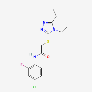 molecular formula C14H16ClFN4OS B5430680 N-(4-chloro-2-fluorophenyl)-2-[(4,5-diethyl-4H-1,2,4-triazol-3-yl)sulfanyl]acetamide 