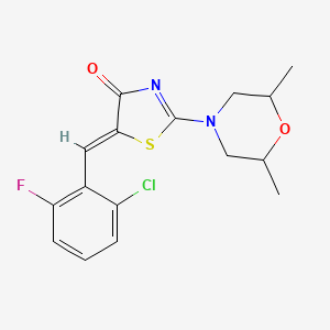 molecular formula C16H16ClFN2O2S B5430684 (5Z)-5-(2-chloro-6-fluorobenzylidene)-2-(2,6-dimethylmorpholin-4-yl)-1,3-thiazol-4(5H)-one 