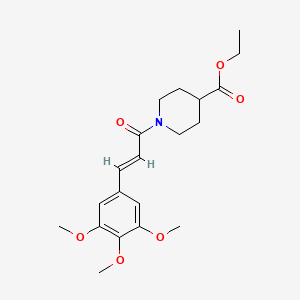 molecular formula C20H27NO6 B5430725 ethyl 1-[(2E)-3-(3,4,5-trimethoxyphenyl)prop-2-enoyl]piperidine-4-carboxylate 