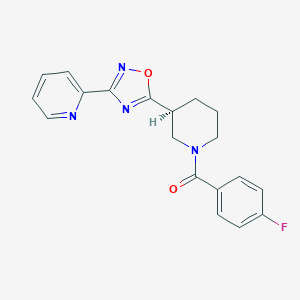 (4-fluorophenyl)-[(3S)-3-(3-pyridin-2-yl-1,2,4-oxadiazol-5-yl)piperidin-1-yl]methanone