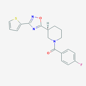 (S)-(4-fluorophenyl)(3-(3-(thiophen-2-yl)-1,2,4-oxadiazol-5-yl)piperidin-1-yl)methanone