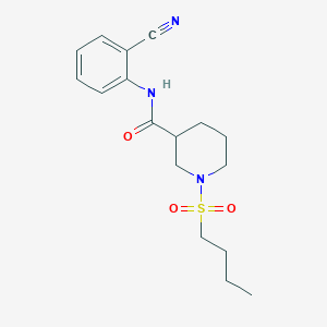 molecular formula C17H23N3O3S B5430824 1-butylsulfonyl-N-(2-cyanophenyl)piperidine-3-carboxamide 