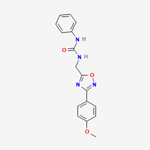 molecular formula C17H16N4O3 B5430849 N-{[3-(4-methoxyphenyl)-1,2,4-oxadiazol-5-yl]methyl}-N'-phenylurea 