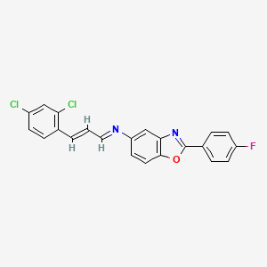 molecular formula C22H13Cl2FN2O B5430894 N-[(E,2E)-3-(2,4-DICHLOROPHENYL)-2-PROPENYLIDENE]-N-[2-(4-FLUOROPHENYL)-1,3-BENZOXAZOL-5-YL]AMINE 