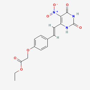 molecular formula C16H15N3O7 B5430906 ethyl {4-[2-(5-nitro-2,6-dioxo-1,2,3,6-tetrahydro-4-pyrimidinyl)vinyl]phenoxy}acetate 