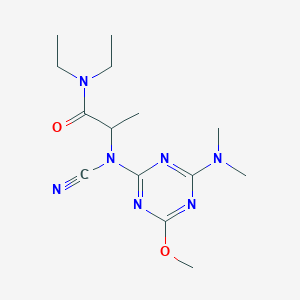 molecular formula C14H23N7O2 B5430919 N~2~-cyano-N~2~-[4-(dimethylamino)-6-methoxy-1,3,5-triazin-2-yl]-N~1~,N~1~-diethylalaninamide 