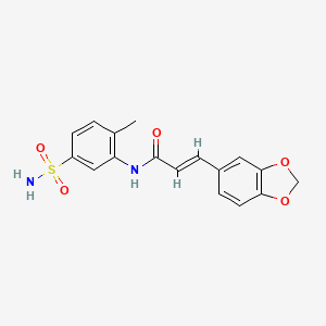 molecular formula C17H16N2O5S B5430999 N-[5-(aminosulfonyl)-2-methylphenyl]-3-(1,3-benzodioxol-5-yl)acrylamide 